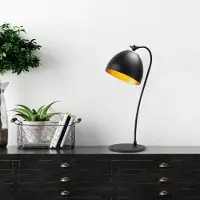 Opviq , Hochwertige Tischlampe, Schwarz und Gold, 25 x 25 x 54 cm | Metallkörper, E14 Fassung, Max 40 W, IP20 | Elegantes, industrielles Design für moderne Räume.