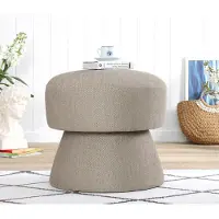 Hannah Home , Endor 7457, Sitzpuff, 50 % BAUMWOLLE / 50 % LEINEN, Braun, 48 x 48 x 45 cm
