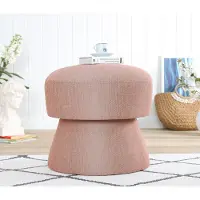 Hannah Home , Endor 7455, Sitzpuff, 50 % BAUMWOLLE / 50 % LEINEN, Rosa, 48 x 48 x 45 cm