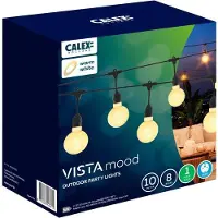 Calex Vista XL Lichterkette 10 m, 8 große Lampen, warmweiß Licht, christmas lights, wasserdicht, mit Fernbedienung