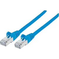 Intellinet Netzwerkkabel mit Cat6a-Stecker und Cat7-Rohkabel, S/FTP, 100% Kupfer, LS0H, 7,5 m, blau, 7,5 m, Cat7, S/FTP (S-STP), RJ-45, RJ-45, Blau