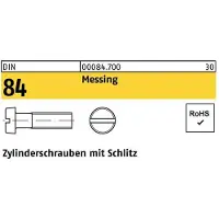 FAST-X Zylinderschraube DIN 84/ISO 1207 Schlitz M 6 x 12 Messing