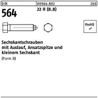 Hörger & Geßler Sechskantschraube DIN 564 m.Ansatzspitze/Auslauf BM 6 x 25 22 H (8.8)