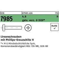 Reyher ISO 7045 - Stahl 4.8 DiSP (Dickschichtpass.) - M 4x25 - Linsenschrauben metrisch mit Kreuzschlitz H