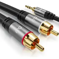 Primewire Cinchkabel - Cinch zu 3,5mm Klinke Audio Kabel, RCA, AUX, Stereo HiFi Adapter mehrfach geschirmt