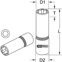 Ks Tools 1/2" Stecknuss lang