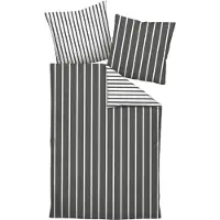 Janine Mako-Satin Bettwäsche modern classic Kissenbezug einzeln 70x90 cm anthrazit