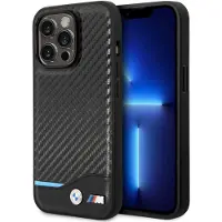 BMW Etui BMHCP14L22NBCK iPhone 14 Pro 6,1" czarny/black Leather Carbon