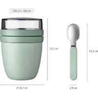 Mepal Geschenk-Set Lunchpot und Faltbarer Löffel Ellipse - Nordic sage - Geschenke für frauen und männer