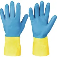 Feldtmann Chemiehandschuh Kenora Gr.8 blau/gelb EN 388,EN 374 PSA III STRONGHAND
