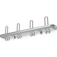HP Autozubehör Wandgarderobe Aluminium F1 naturfarbig 5 Hut-/10 Mantelhaken Länge 1000 mm Hakenabstand 200 mm