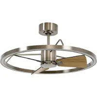 Beacon LED-Deckenventilator Cessna, nickel/eiche, DC, leise dimmbar, alu / grau / zink, für Wohn- / Esszimmer, Metall