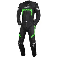 Bogotto Assen Schwarz Grün 2-Teiler Motorrad Lederkombi Größe 46