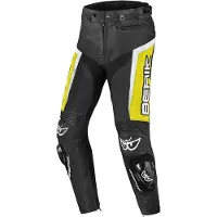 Berik Misle Schwarz Weiß Gelb Motorrad Lederhose Größe 56