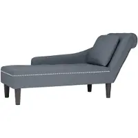 vidaXL Chaiselongue mit Kissen und Rechter Armlehne Dunkelgrau Samt