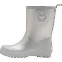 Hummel Rubber Boot Jr Kinder Gummistiefel Regenstiefel Stiefel Kinderstiefel wasserdicht silber 206511-1508, Schuhgröße:24 EU