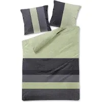 TRAUMSCHLAF Bettwäsche Pascal green 240x220 cm + 2x 80x80 cm