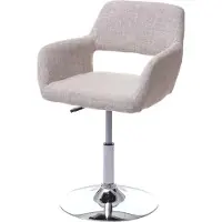 MCW Esszimmerstuhl MCW-A50 III, Stuhl Küchenstuhl, Retro 50er Jahre, Stoff/Textil creme/grau, Chromfuß