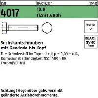Bufab Sechskantschraube ISO 4017 VG M 10 x 16 10.9 zinkbesch Gleitmittel flZnnc 480h-L