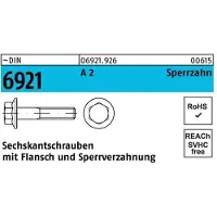 Industrial Quality Supplies Sechskantschraube DIN 6921 m.Flansch M 8 x 30 A 2 m.Sperrzahnung