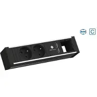 Bachmann VENID 2xCEE7/3 2xIT 1xCM Strom 0,2m GST 18 schwarz 936.012
