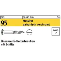 Hörger & Geßler Holzschraube DIN 95 Linsensenkkopf Schlitz 4,5 x 25 Messing galvanisch verchromt