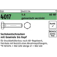 Bufab Sechskantschraube ISO 4017 VG M 12 x 25 5.6 AD W7 galvanisch verzinkt
