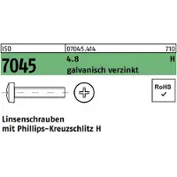 F. REYHER Nchfg. GmbH & Co. KG Flachkopfschraube ISO 7045 m.Kreuzschlitz-PH M 6 x 60 -H 4.8 galvanisch verzinkt