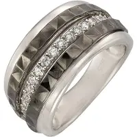 Celesta 925/- Sterling Silber in weiß/schwarz | Gr.: 54