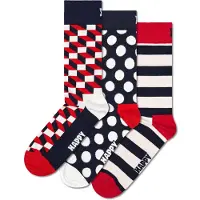 Happy socks Socken 3er-Pack Classic Filled Optic Socks Unisex Navy-Schuhgröße 36 - 40