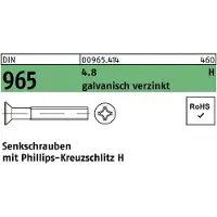 F. REYHER Nchfg. GmbH & Co. KG Senkschraube DIN 965 Kreuzschlitz-PH M 4 x 70 -H 4.8 galvanisch verzinkt