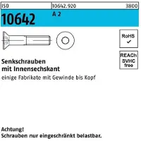 Reyher DIN 7991/ISO 10642 Senkschraube A 2 Edelstahl M 10 x 30 A 2 S Innensechskant
