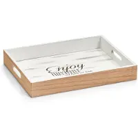 Zeller Present Tablett "Enjoy", (1 tlg.), Hochwertiges Poloniaholz