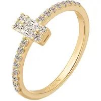 Cai Ring 925/- Sterling Silber Zirkonia Glänzend CAI Gelb