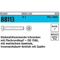 Industrial Quality Supplies Schraube R 88113 diebstahlh. Innen-6kt Zapfen M 8 x 16 A 2