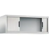 C+P Rollladenschrank Omnispace, abschließbar, B 1200 x T 420 x H 450 mm, Stahl/Kunststoff, lichtgrau