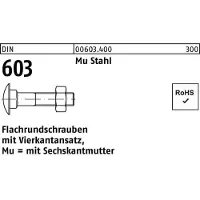 F. REYHER Nchfg. GmbH & Co. KG Flachrundschraube DIN 603 m.Vierkantansatz/6-kantmutter M 10 x 30 Mu Stahl 4.6