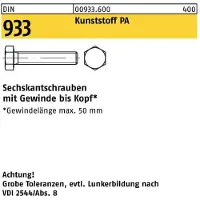 FAST-X Sechskantschraube DIN 933 VG M 8 x 35 Polyamid naturfarben