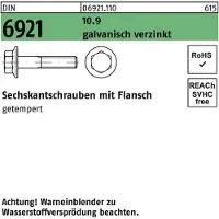 Industrial Quality Supplies Sechskantschraube DIN 6921 m.Flansch M 12 x 50 10.9 galvanisch verzinkt