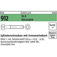 Hörger & Geßler Zylinderschraube DIN 912 m.Innensechskant M 20 x 90 10.9 flZnL/nc/x/x/480h/C