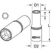 Ks Tools 3/4" Sechskant-Stecknuss lang 27 mm - 911.4148