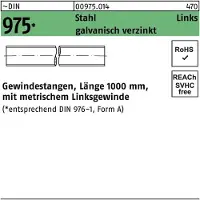 FAST-X Gewindestange DIN 975 links M 20 -LH x 1000mm Stahl galvanisch verzinkt