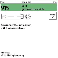 F. REYHER Nchfg. GmbH & Co. KG Gewindestift DIN 915 m.Zapfen/Innensechskant M 16 x 60 45 H galvanisch verzinkt