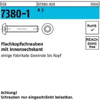 F. REYHER Nchfg. GmbH & Co. KG Flachkopfschraube ISO 7380-1 m.Innensechskant M 6 x 25 A 2
