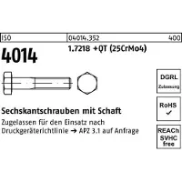 Industrial Quality Supplies Sechskantschraube ISO 4014 m.Schaft M 33 x 180 1.7218 +QT (25CrMo4)