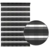 Gardinia EASYFIX Doppelrollo Karo anthrazit 60 x 150 cm