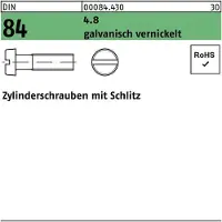 F. REYHER Nchfg. GmbH & Co. KG Zylinderschraube DIN 84/ISO 1207 Schlitz M 4 x 10 4.8 galvanisch vernickelt