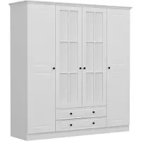 Skye Decor , Kale - 4781, Kleiderschrank, Weiß, 100 % MELAMINBESCHICHTETE SPANPLATTEN, 180 x 52 x 210 cm