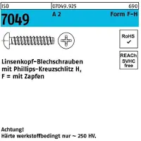 Industrial Quality Supplies Blechschraube ISO 7049 LIKO m.Zapfen/Kreuzschlitz-PH 3,5 x 16 -F-H A 2