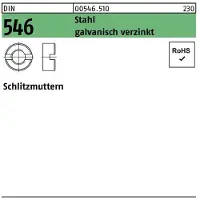 Industrial Quality Supplies Schlitzmutter DIN 546 M 5 Stahl galvanisch verzinkt